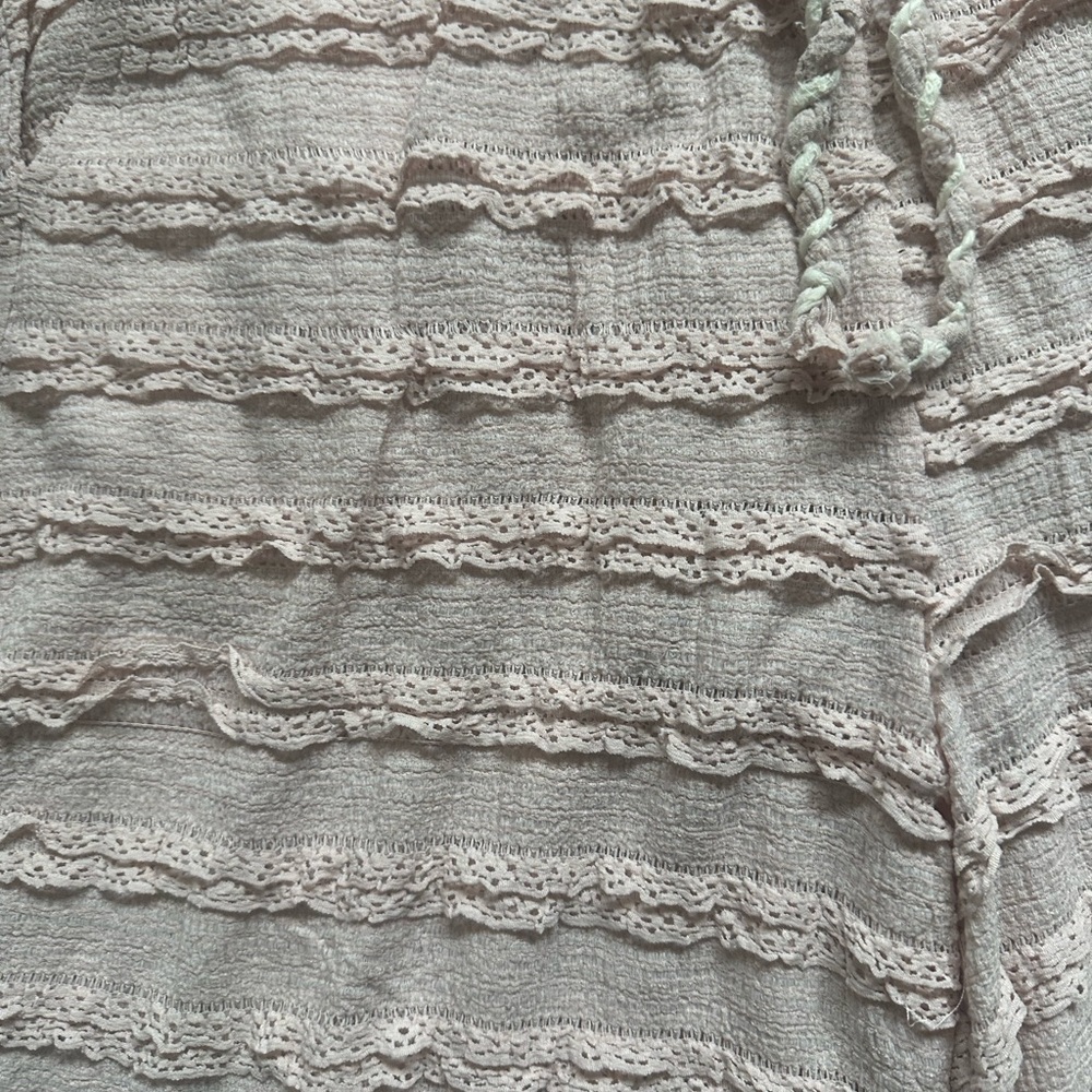 New- POL Pink and White Tiered Wide-Leg Pants - Picture 5 of 6